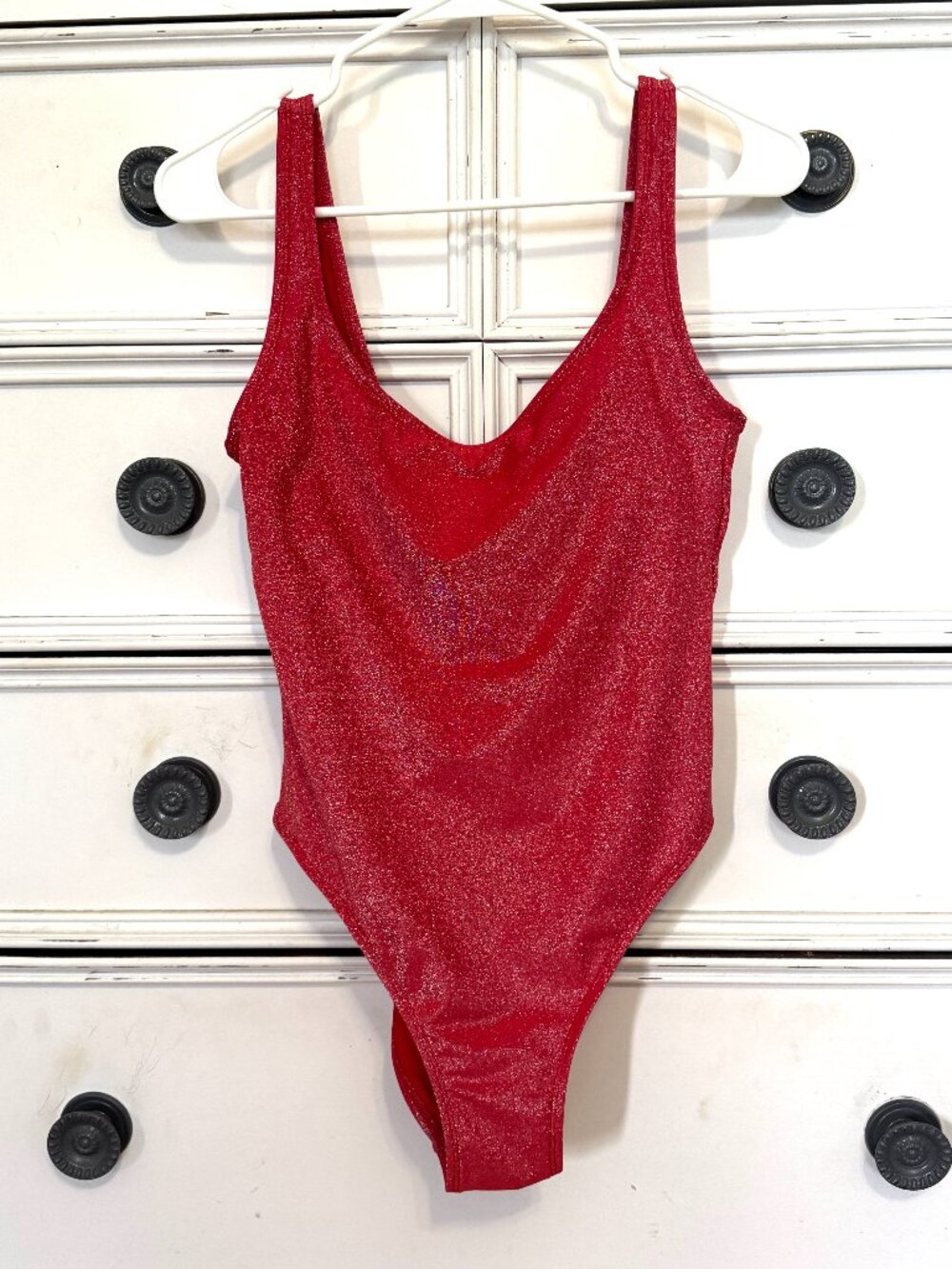 No Boundaries Juniors Shimmery Red One-Piece Swimsuit Size Large 11-13